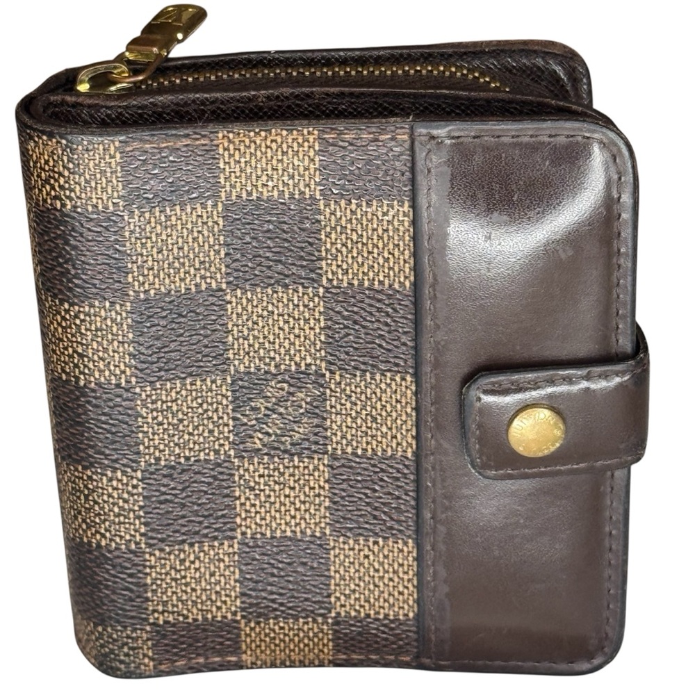 VTG Louis Vuitton Damier Ebene Compact Zippy Bifold Wallet Unisex